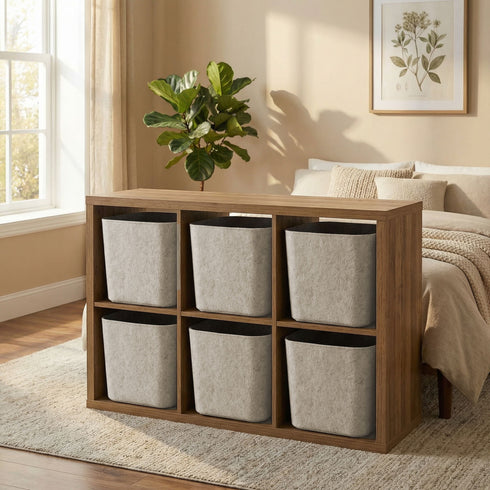 Lidded Hide Storage Felt bin basket stackable and underbed