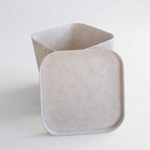 Lidded Hide Storage Felt bin basket stackable and underbed