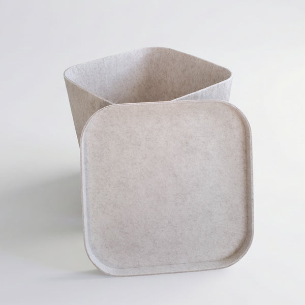 Lidded Hide Storage Felt bin basket stackable and underbed
