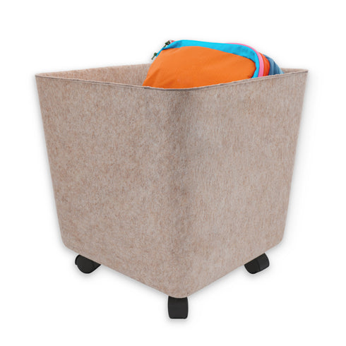 Welaxy large tall rolling felt storage basket with wheels