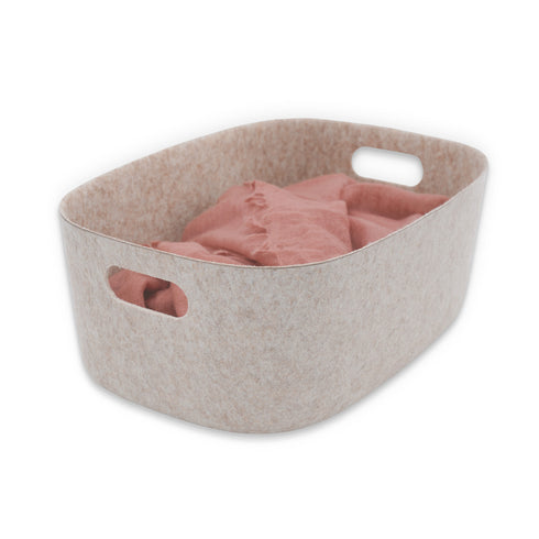 Felt Sleek Open Storage Bin Basket with handles
