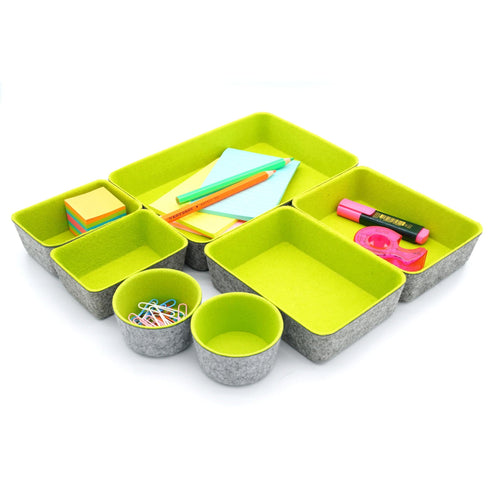 Welaxy Green Welaxy Drawer organizers trays felt storage bins Gifts pack 7-pieces circles
