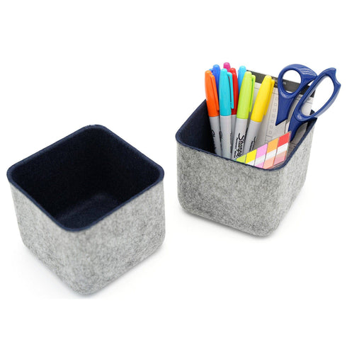 Welaxy Navy Welaxy Office drawer organizers box 2-piece stylish simple cute storage bins