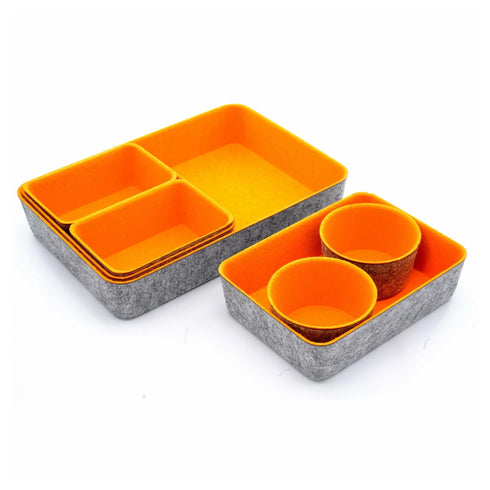 Welaxy Pumpkin Welaxy Drawer organizers trays felt storage bins Gifts pack 7-pieces circles