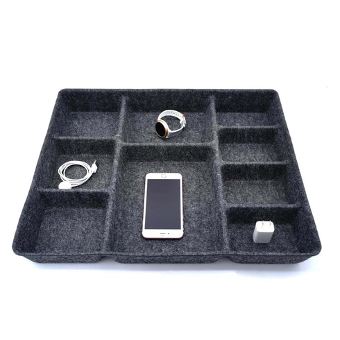 Welaxy storage & organize Charcoal 9 compartments Drawer Organizer trays for closet office home desk