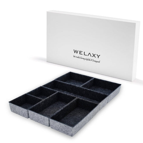Welaxy storage & organize Charcoal Welaxy Deluxe drawer organizers multi-purpose storage box luxury gifts 7-piece Style C