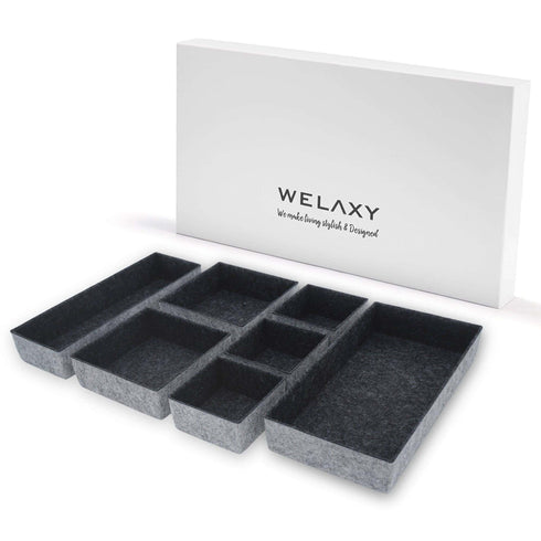 Welaxy storage & organize Charcoal Welaxy Deluxe drawer organizers trays 7-piece Style B