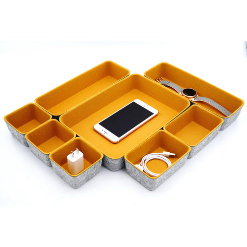 Welaxy storage & organize Curry Welaxy Drawer organizers bins trays catchall tray gift idea 8-piece rectangular