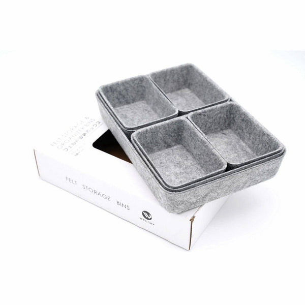 Welaxy storage & organize Gray Welaxy Office drawer organizers trays 7-piece rectangular