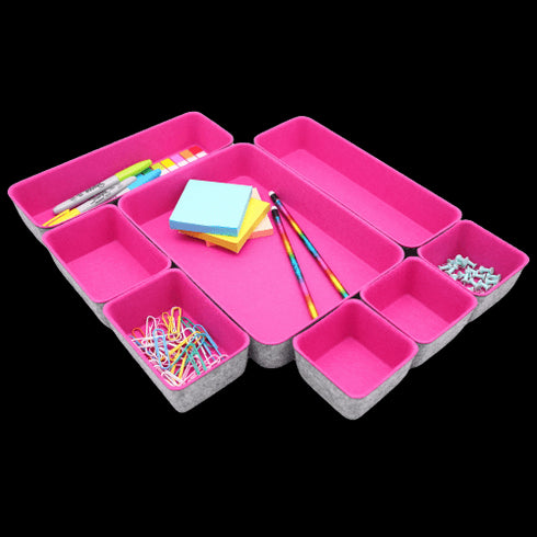 Welaxy storage & organize Hot pink Welaxy Drawer organizers bins trays catchall tray gift idea 8-piece rectangular