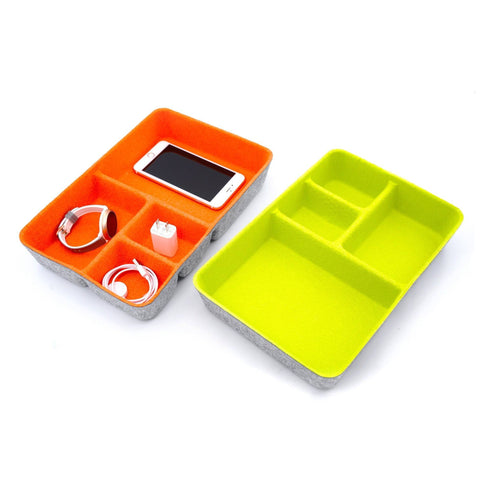Welaxy storage & organize organge + green Welaxy Desk Drawer organzier trays with 4-compartments