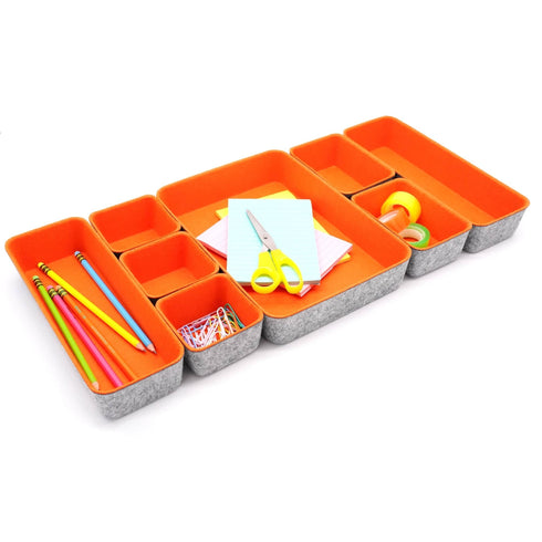 Welaxy storage & organize Organge Welaxy Drawer organizers bins trays catchall tray gift idea 8-piece rectangular