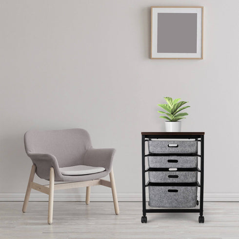 Welaxy storage & organize Welaxy 4-Felt Drawer Rolling Storage Cart