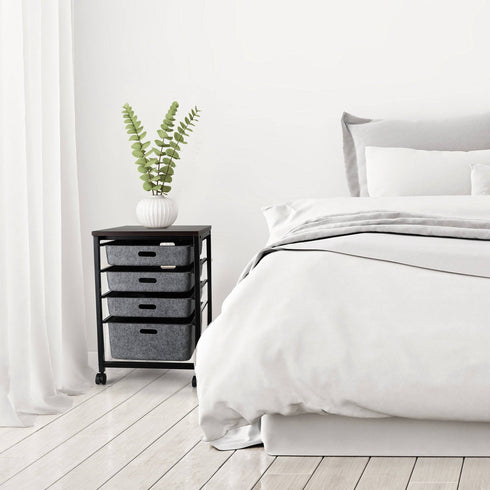 Welaxy storage & organize Welaxy 4-Felt Drawer Rolling Storage Cart