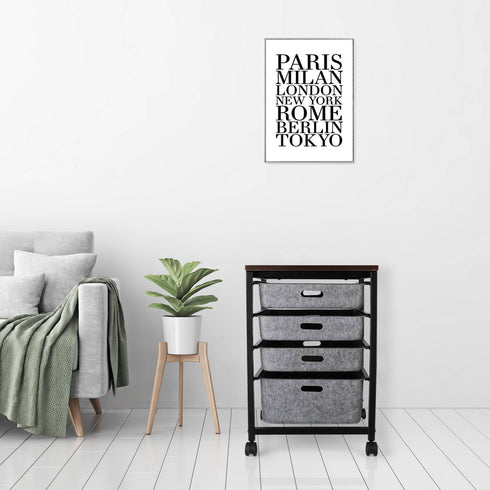 Welaxy storage & organize Welaxy 4-Felt Drawer Rolling Storage Cart