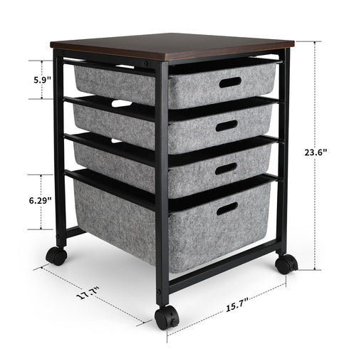 Welaxy storage & organize Welaxy 4-Felt Drawer Rolling Storage Cart