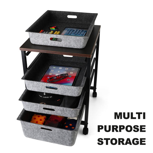 Welaxy storage & organize Welaxy 4-Felt Drawer Rolling Storage Cart