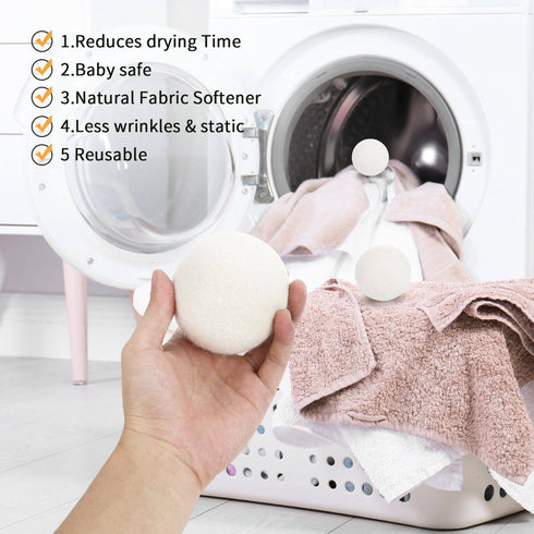 Welaxy storage & organize Welaxy Deep felt storage box with 3-piece XL Size Organic Premium New Zealand nature wool dryer balls Fabric Softener for laundry prevent wrinkles reduce static