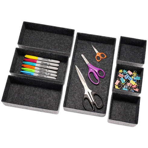 Welaxy storage & organize Welaxy Deluxe drawer organizers multi-purpose storage Catchall Tray Counter trays luxury gifts 7-piece Style D