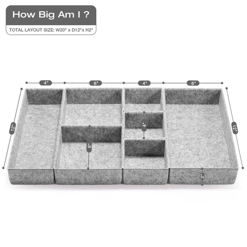 Welaxy storage & organize Welaxy Deluxe drawer organizers trays 7-piece Style B