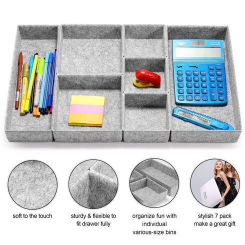 Welaxy storage & organize Welaxy Deluxe drawer organizers trays 7-piece Style B