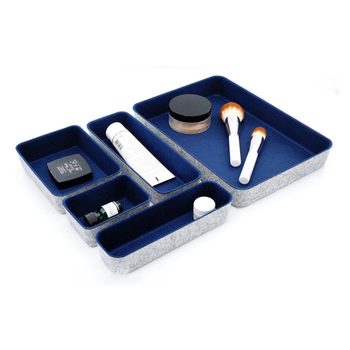 Welaxy storage & organize Welaxy Felt Desk Organizer Paper Letter Trays File sorter desktop drawer organizers bins set for home office Document Folders storage 5-pack