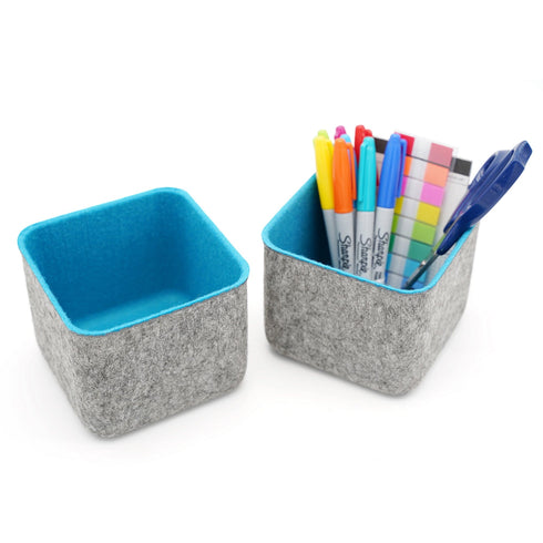 Welaxy Turquoise Welaxy Office drawer organizers box 2-piece stylish simple cute storage bins