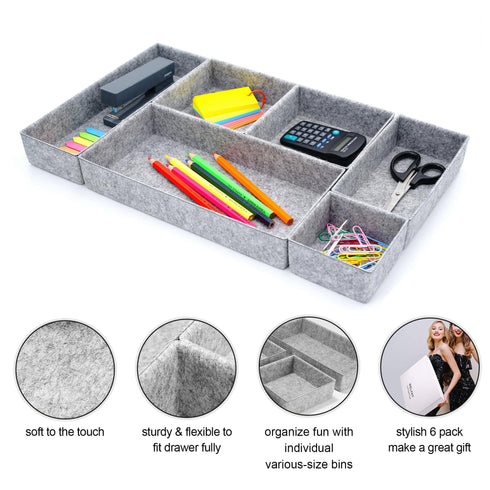 Welaxy Welaxy Deluxe drawer organizers trays 6-piece Style A