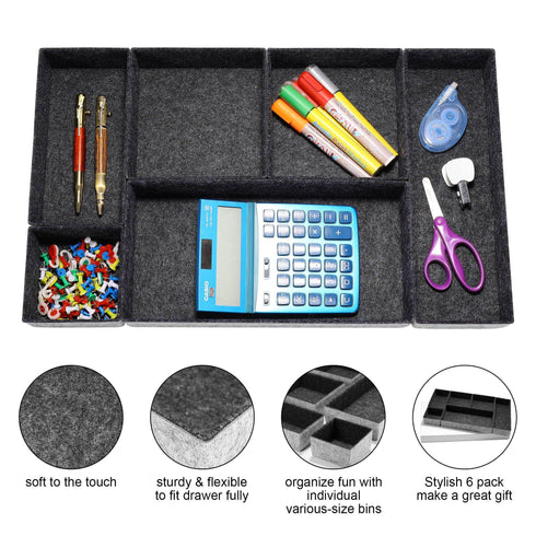 Welaxy Welaxy Deluxe drawer organizers trays 6-piece Style A