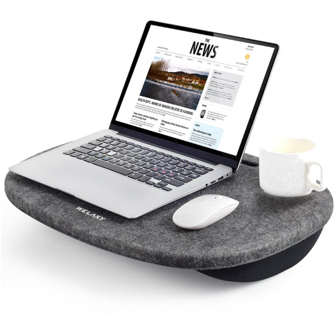Welaxy Welaxy Large Laptop Lap Desk Portable LapDesk for Bed Home Office fits up to 17" Laptop MacBook Chromebook Tablet Lightweight Tray Table with 3D-Shaped Pillow