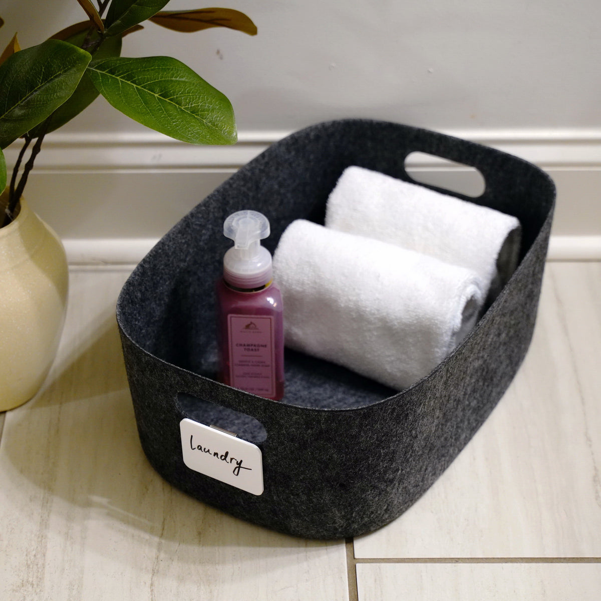 Felt Sleek Open Storage Bin Basket with handles – Welaxy