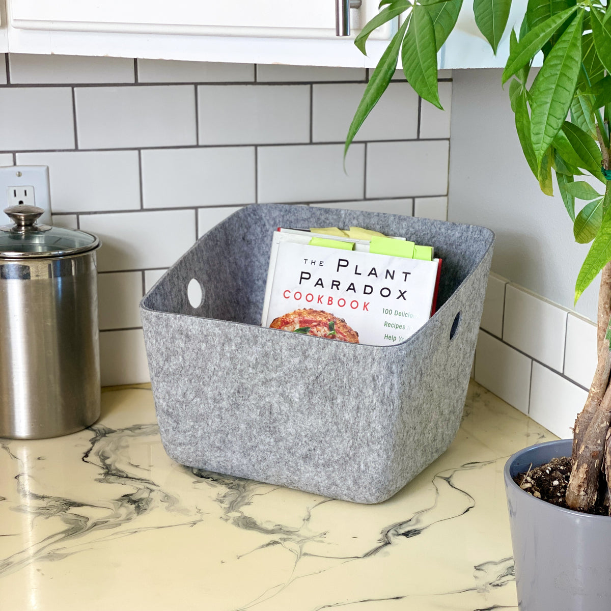 1 Pc Felt Open Storage Bin Basket – Welaxy